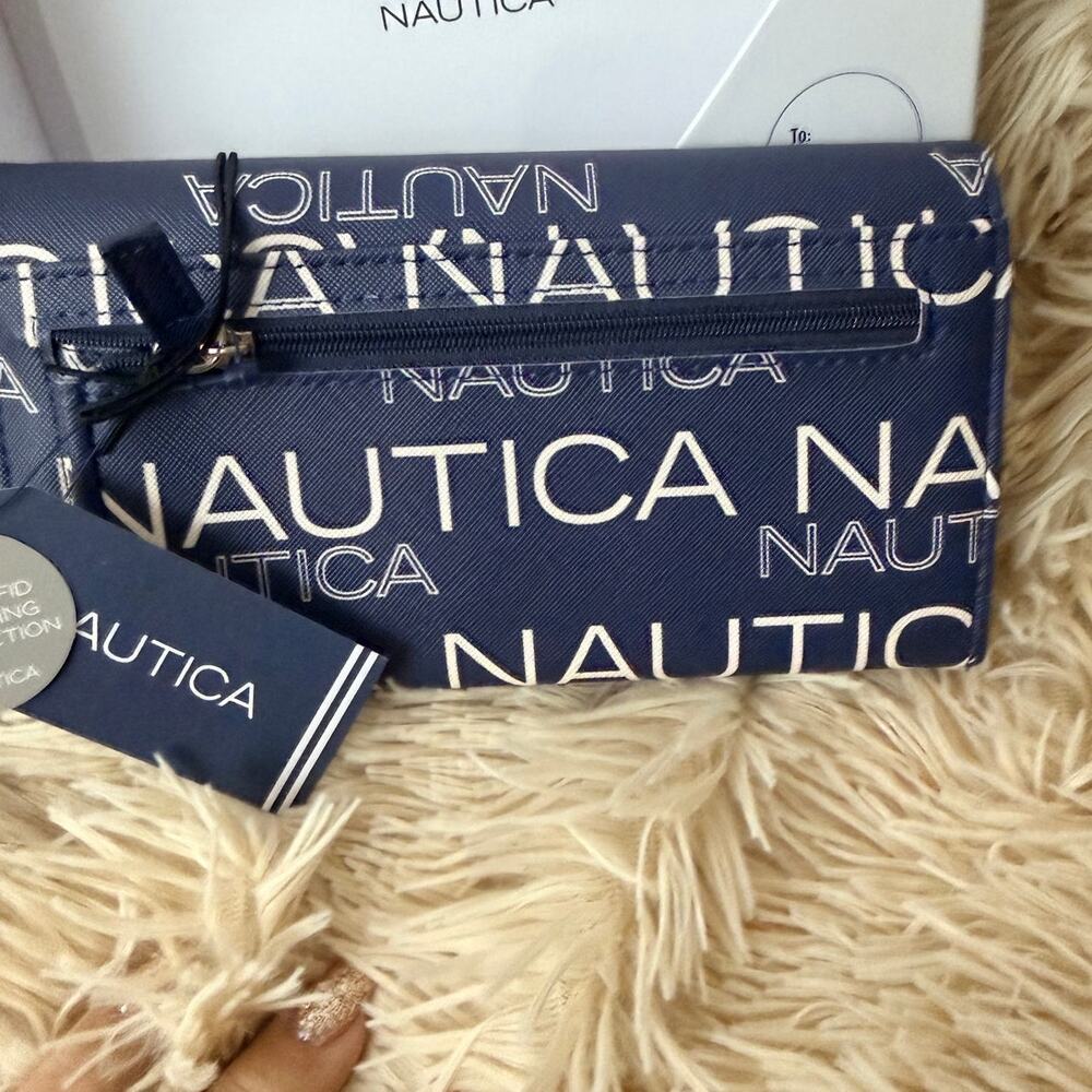 Nautica Money Manager Trifold Wallet – NWT – RFID – Indigo – Logo – Coin Pocket - Picture 4 of 8